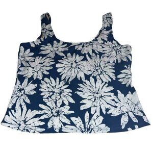 Newport News Blue & White Floral Tankini Top - Size 12